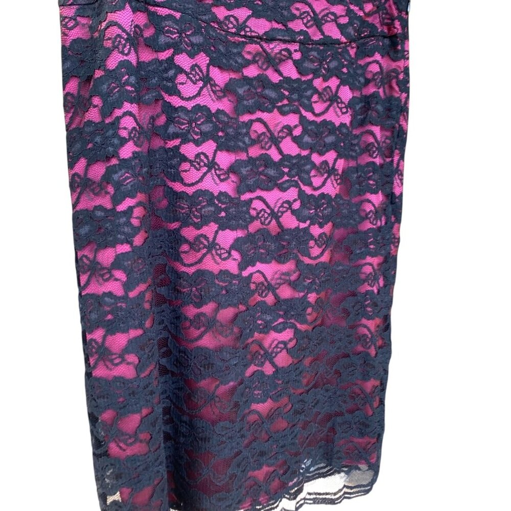 NY Collection Whimigoth Y2K Fairy Corp Goth Lace Overlay Skirt Black Pink Sz 12 - Picture 10 of 10